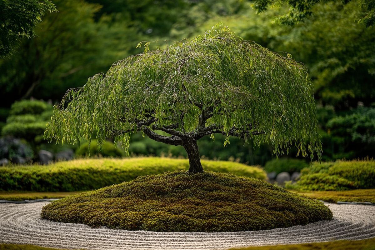 Intégrer le saule dans un jardin japonais